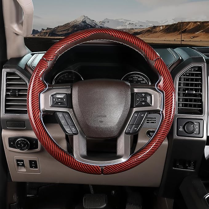 Steering Wheel Cover for Ford F150 2015-2020/ F250 2017-2022/ F350 2017-2022/ F450 2017-2022/ F550 2017-2022/ Ford Expedition 2018-2021 Steering Wheel Protector for Ford Steering Wheel Accessories