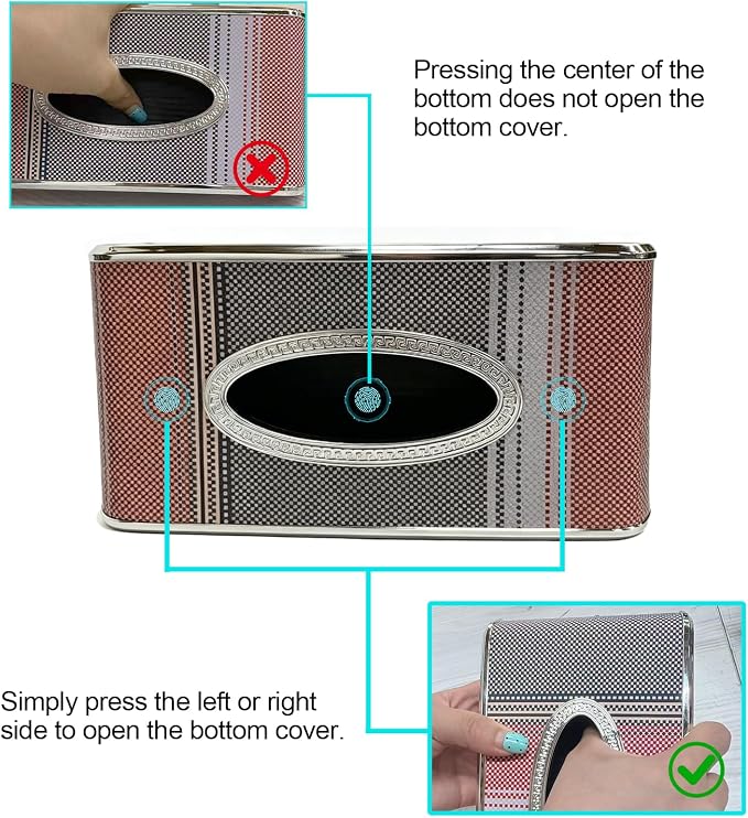 Universal Tissue Holder for Car Interior, Flat Tissue Box Holder, Kleenex & Napkin Organizer, Car Accessories for Women & Men, Center Console, Armrest & Back Seat, Travel Essentials (Flat)