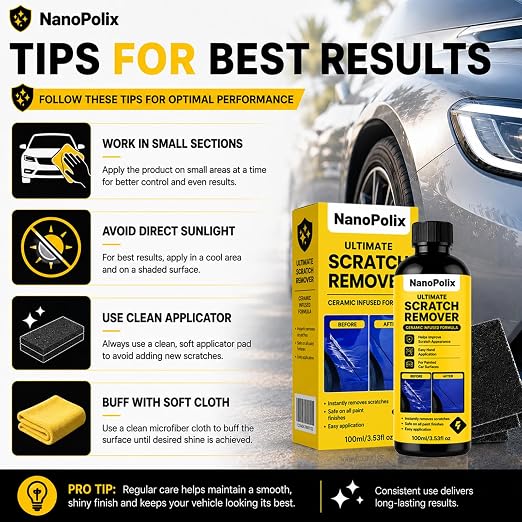 Scratch Remover, Car Paint Repair Paste for Light Scratches, Swirl Marks, Scuffs & Water Spots, Polishing Compound Restores Shine, Safe for All Paint Colors, 100ml with 3 Cloths (3)