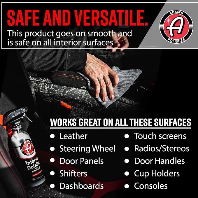 Adam's Polishes Interior Detailer 16 fl. oz (Cedarwood) - Total Car Interior Cleaner, Protectant & Dressing | All Purpose Cleaner & Leather Conditioner | Vinyl, Dashboard, Screen, Seat Cleaner & More