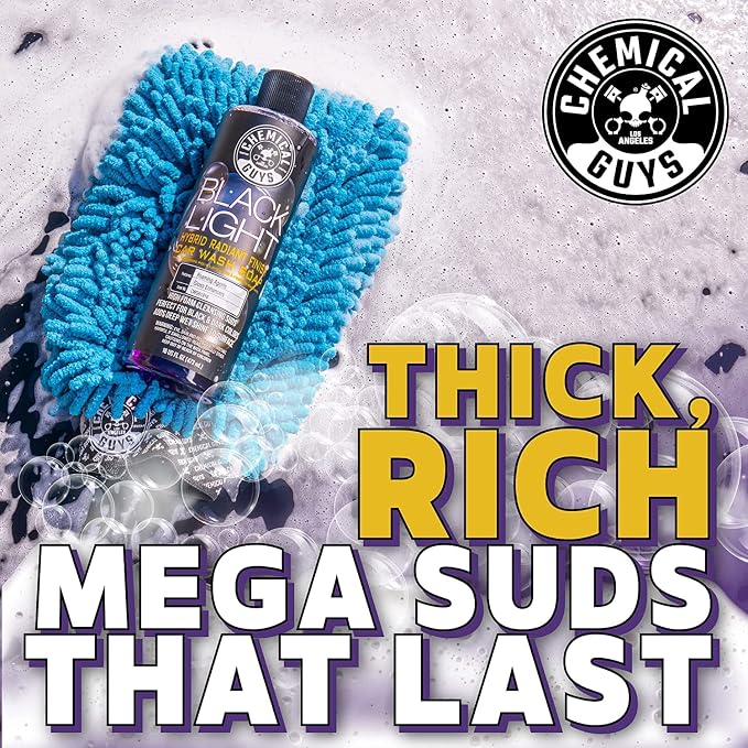 Chemical Guys, Black Light Hybrid Radiant Finish Car Wash Soap, 2 x 16 oz | Gloss-enhancing pH-balanced soap cleans and deepens shine on dark paint, gentle in cannons, guns or buckets
