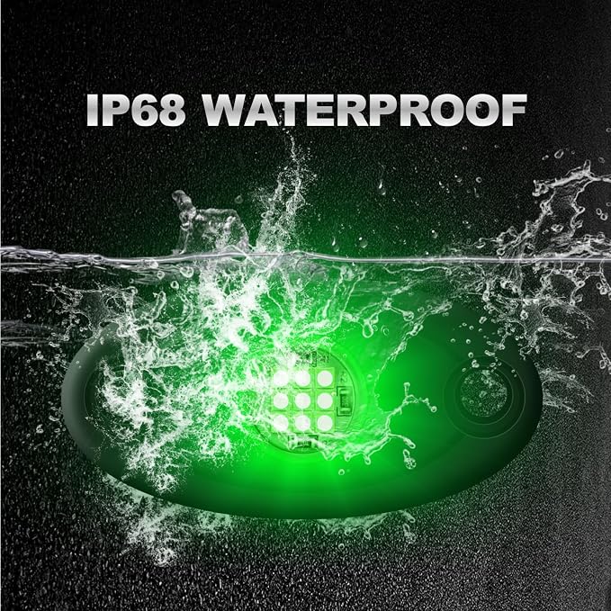 12 Pods Green LED Rock Lights Neon Underglow Light for Car Truck ATV SUV | Under Body Glow Light Trail Fender Lighting