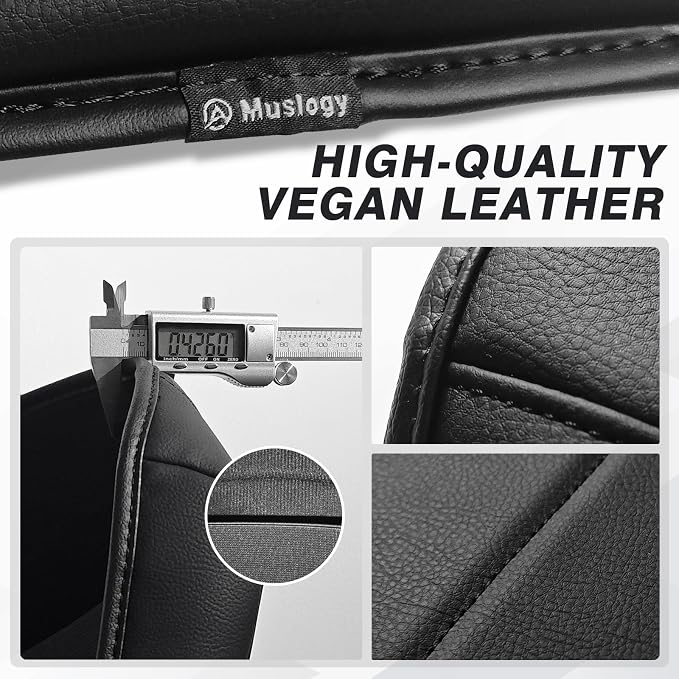 Muslogy Center Console Armrest Cover Fit for Dodge Ram1500/2500/3500 2013-2018 Accessories, Comfort Armrest Pad Console Lid Cushion Vegan Leather Regular Thick(Bucket Seat ONLY)