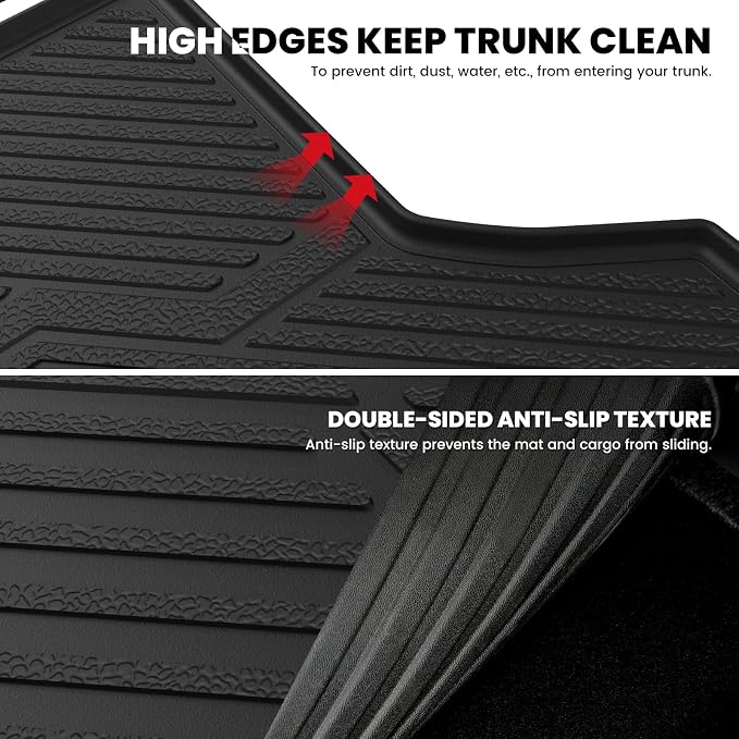 LASFIT Trunk Mat with Backrest Mat for Chevrolet Chevy Equinox/GMC Terrain 2025 2026 2027 (Only for Fuel, Not Fit EV), All Weather TPE Custom Fit Cargo Mat Trunk Liner with Backrest Mat