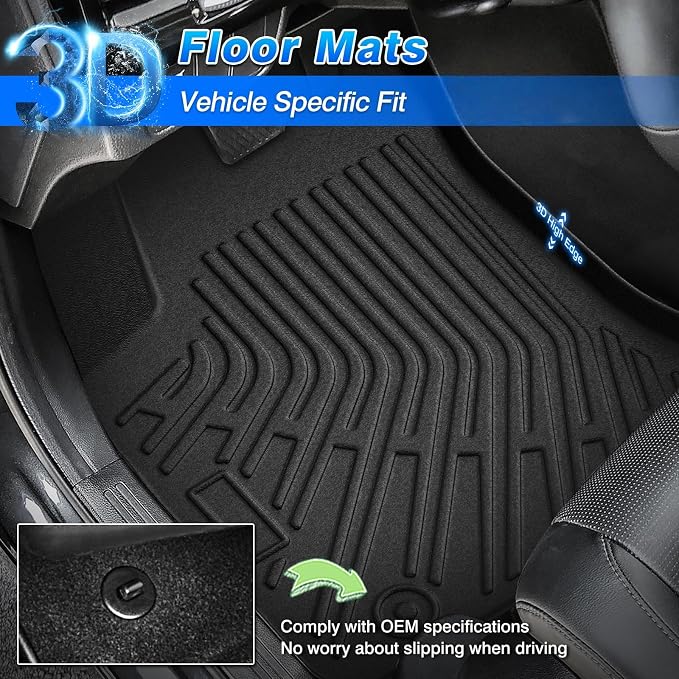 Cartist Custom Fit for Floor Mats Nissan Sentra 2020-2024 2025 2026 All Weather Floor Liner 1st & 2nd Row Carpet Cover TPE Waterproof