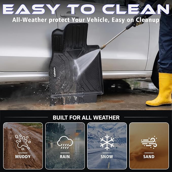 Floor Mats for 2020-2025 Kia Telluride 7/8 Seats (Not for 2027) | All Weather TPE Custom Fit Floor Liner, Cargo Liner, Backrest Mats & Door Sills for Kia Telluride 7/8 Seats Accessories
