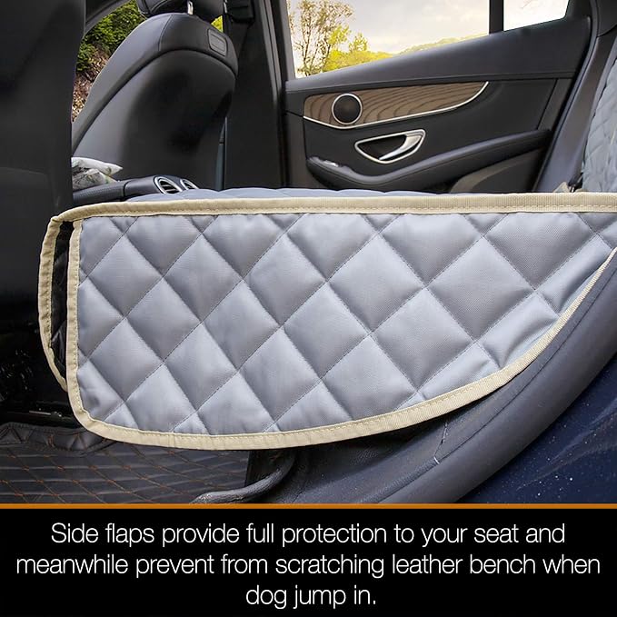 Car Seat Cover Waterproof Back Seat Cover for Kids and Dogs Without Smell Heavy Duty and Nonslip Rear Seat Protector Non Stick Fur Bench Seat Cover for SUV Van Easy to Install Machine Washable