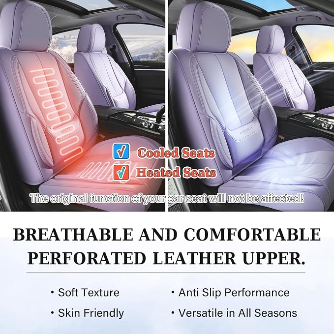Coverado Car Seat Covers, Seat Covers for Cars, Waterproof Leather Auto Seat Protectors, Leather Car Seat Cushion, Car Interiors Accessories Universal Fit for Most Cars