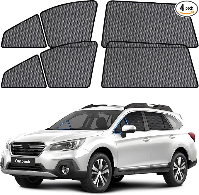 ZATOOTO Car Window Shades for Outback 2021-2024, Ventilation & Bug-Free | 99% UV Block, Heat Reduction, Camping Privacy, Strong Magnets, Baby Pet Protection, Road Trip Comfort, Easy Install