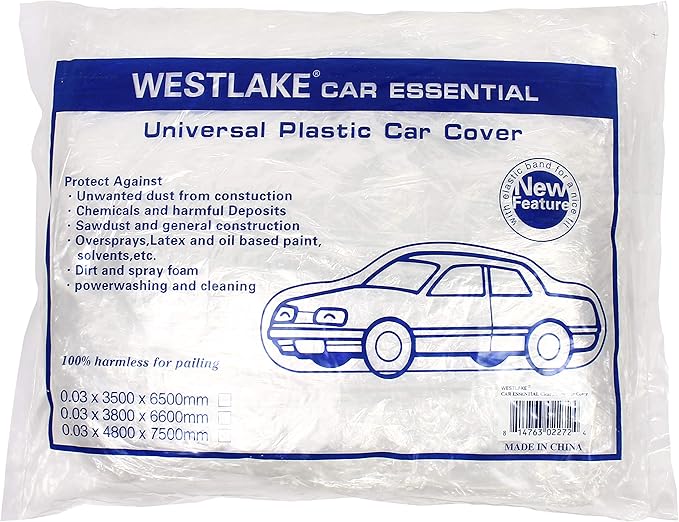 West Lake Universal Clear Disposable Car Cover for SUV, Sedan, Sport Cars, Antique Cars up to 22' x 12'