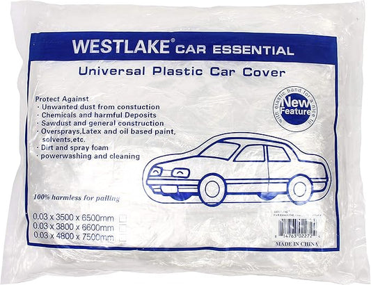 West Lake Universal Clear Disposable Car Cover for SUV, Sedan, Sport Cars, Antique Cars up to 22' x 12'