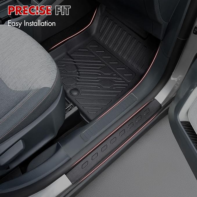 Mabett Floor Mats with Door Sill Protectors for Ford Maverick Hybrid Accessories 2026 2025 2024 2023 2022, All-Weather TPE Liner Mat Custom Fit Maverick Hybrid Model(NOT fit Gasoline)