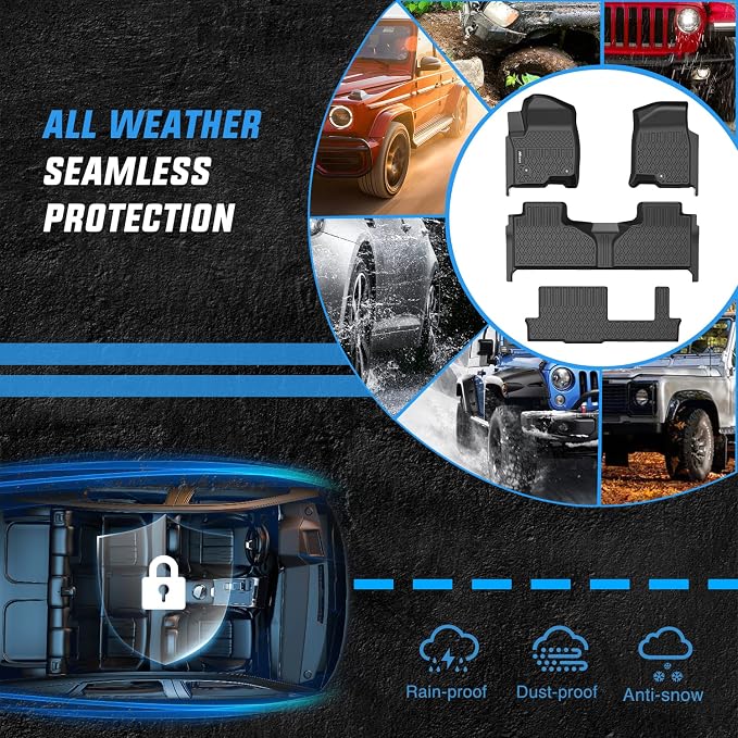 Nilight TPE Floor Mats for Chevy Tahoe GMC Yukon Cadillac Escalade | Bench Seat Only 2021 2022 2023 2024 2025 2026 All Weather Custom Fit Heavy Duty Floor Liners