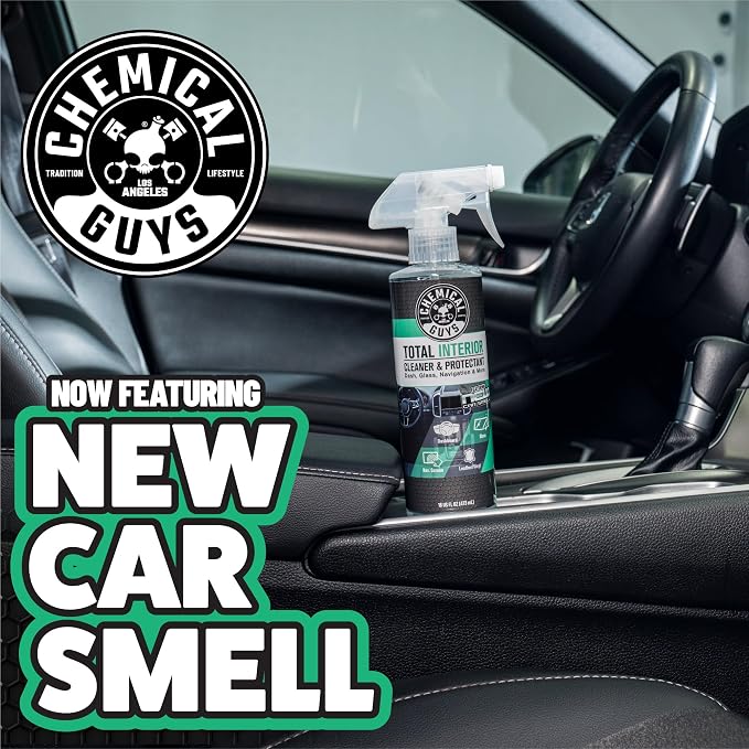 Chemical Guys Total Interior Cleaner and Protectant for Cars, New Car Scent | Cleans and protects interior plastic, vinyl, leather, nav. screens, safe for cars, trucks, SUVs, Jeeps and RVs. 2 Pack