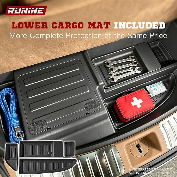Floor Mats for 2027 Kia Telluride Hybrid (Suitable for HEV), All Weather TPE Telluride Floor Liners Full Set with Cargo Mat & Backrest Mats, Custom Fit 7 Passenger 2027 Telluride Hybrid Accessories