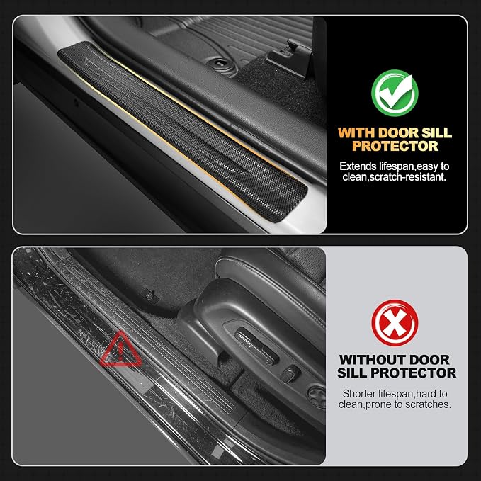 Floor Mats for Toyota RAV4 2026, Not for PHEV, 1st & 2nd Row Floor Liners | Door Sills Protector. Custom Fit. All-weather Protection. Waterproof. Easy to Clean. Washable. Durable. Heavy Duty