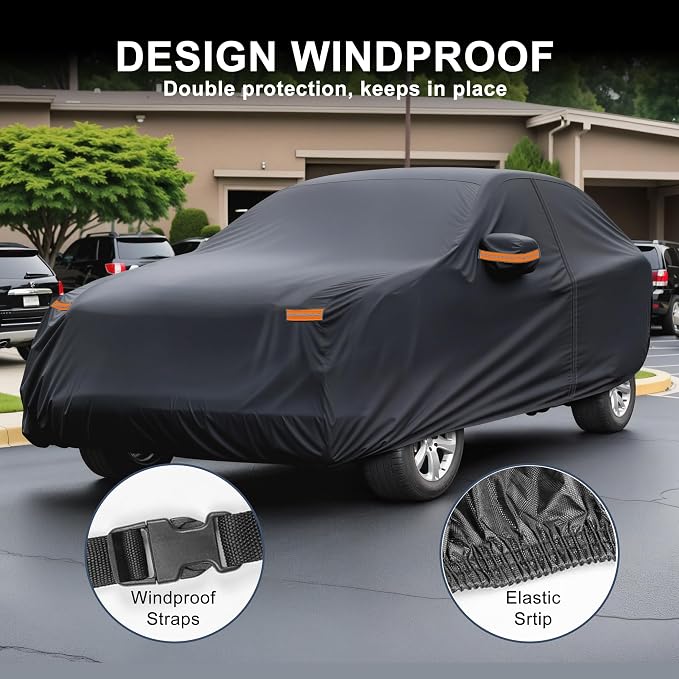 X AUTOHAUX Car Cover for Subaru Outback 210D-PU Outdoor Full Car Cover All Weather with Door Zipper for Waterproof Windproof Sun Rain Snow Protection