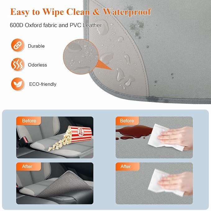 Car Seat Protector for Child Car Seat, 600D Fabric Safe Car Seat Cover with Non-Slip Backing, Waterproof Carseat Seat Protectors under Baby Car Seat with Thick Padding for Car Back Front Seat, 2 Pack