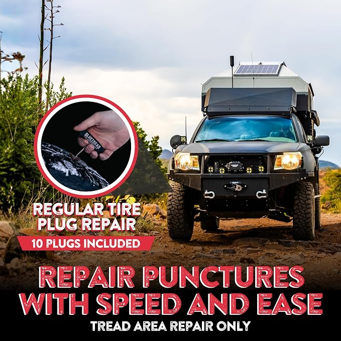 GlueTread Complete Off-Road Tire Repair Kit - Fix Sidewall Damage and Punctures - Includes Heavy Duty Tire Patch Kit, Plugs & Colby Emergency Valve Stem - Enhanced Rubber Formula, Fast Setting