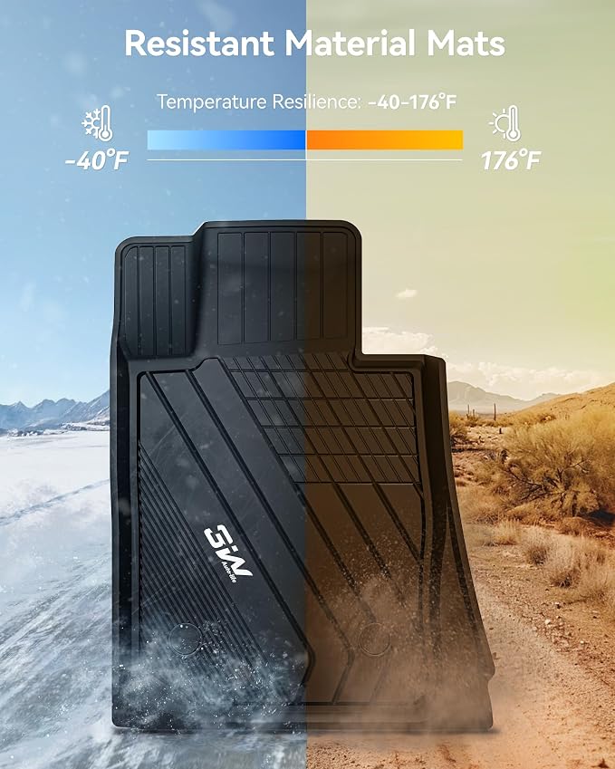 3W Floor Mats Custom Fit for 2019-2024 2025 2026 BMW G20 3 Series 330i 330e Sedan, TPE All Weather Floor Liner for BMW 3 Series G20 Accessories 1st and 2nd Row Full Set Car Mats (NOT for GT & 2 Door)