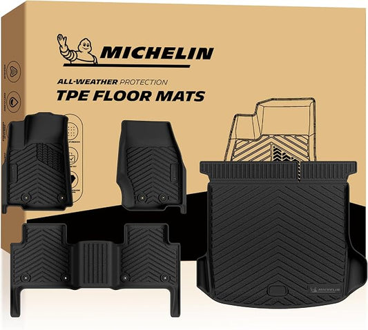 Michelin Vehicle Mats, Premier Series All-Weather TPE Custom Fit Liner for 2022-2026 Jeep Grand Cherokee WL Include 4xe 5-Seat Floor Mats, Not for L or WK (4 Piece)