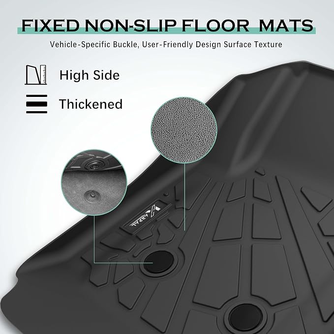 KARPAL Floor Mats for 2015-2022 Chevy Colorado/GMC Canyon Crew Cab, All-Weather TPE Custom Fit Floor Liners Cargo Liner Car Accessories