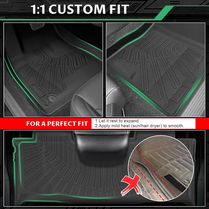 Floor Mats for Honda Odyssey 2005 2006 2007 2008 2009 2010 2011,Odyssey Floor Mats&Cargo Liner, All Weather Protection TPE, Anti-Slip Floor Liner Compatible with Honda Odyssey 1st&2nd&3Row Accessories