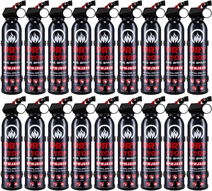18pcs Fire Extinguisher for Home - Dry Stop Fire Extinguisher Spray, 600g Dry Chemical Fire Extinguisher for Kitchen, Car & Home | Portable, Fights Grease, Electrical & Vehicle Fires