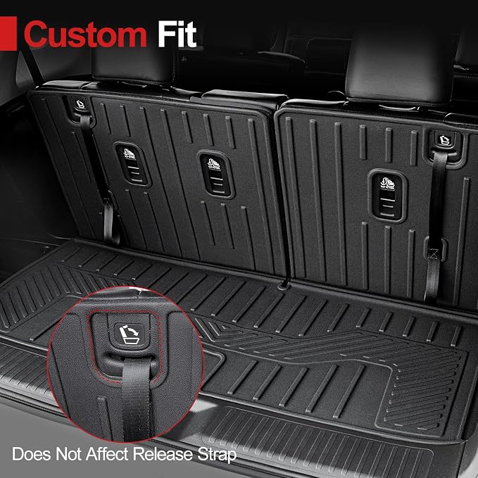 Cargo Mat for Honda Pilot 2023-2025 2026, All Weather TPE Cargo Liner with Backrest Mat Interior Protection for Honda Pilot TrailSport Touring Elite EXL Black Edition Accessories