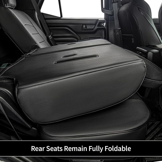 EKR Car Seat Covers Custom Fit for Toyota 4Runner(7 Seats) Full Set | for Toyota 4 Runner 2025-2026 Seat Covers for SUV,Full Wrap,Airbag Compatible,Waterproof Pet-resistant,Faux Leather(Black)