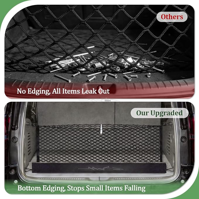 3Layer Cargo Net for Honda Pilot & Passport 2023-2026, Zipper Bag Trunk Net | Heavy Duty Oxford Cargo Organizer Storage Nets for SUV with Carabiners for Camping, Groceries,and All Weather Conditions
