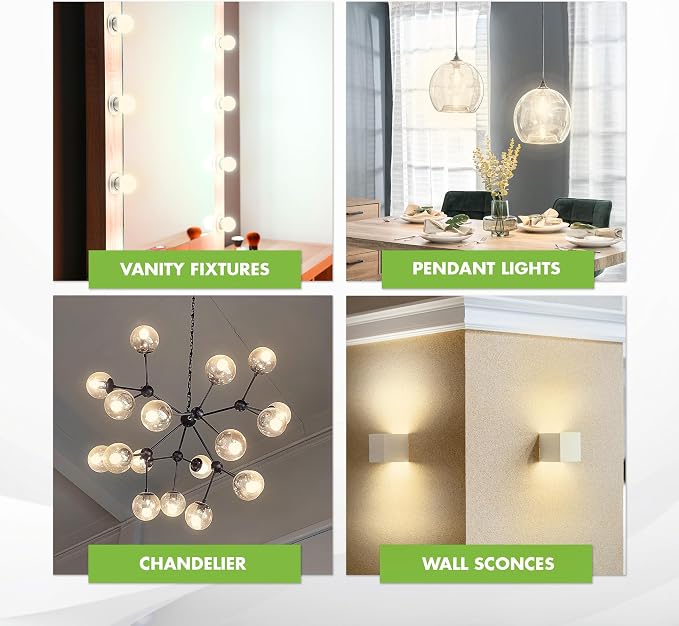 KOR 4 Pack 5.5W (60W Equivalent) Clear G25 Globe Led Light Bulbs 2700K Warm White Dimmable Filament G25 Vintage LED E26 Base Dimmable Globe for Bathroom Vanity Bedroom Pendant