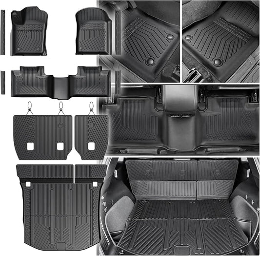 Floor Mats Set for Jeep Grand Cherokee 2011-2021 & 2022 WK2 (Not for 2022 WL or L), All Weather TPE Backrest Mat Trunk Mat Cargo Liner Door Sill Guards Accessories