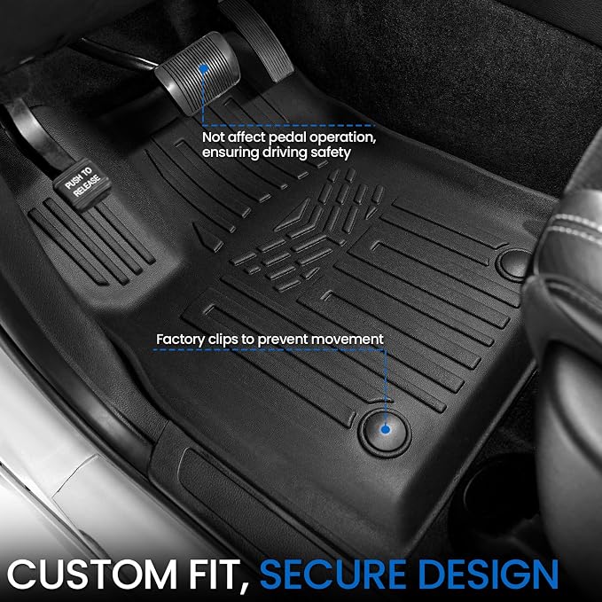 Floor Mats Set for 2016-2026 Dodge Durango (Only for 6 Seats with Captain Chairs), All Weather TPE Backrest Mat Trunk Mat Cargo Liner Door Sill Guards Accessories