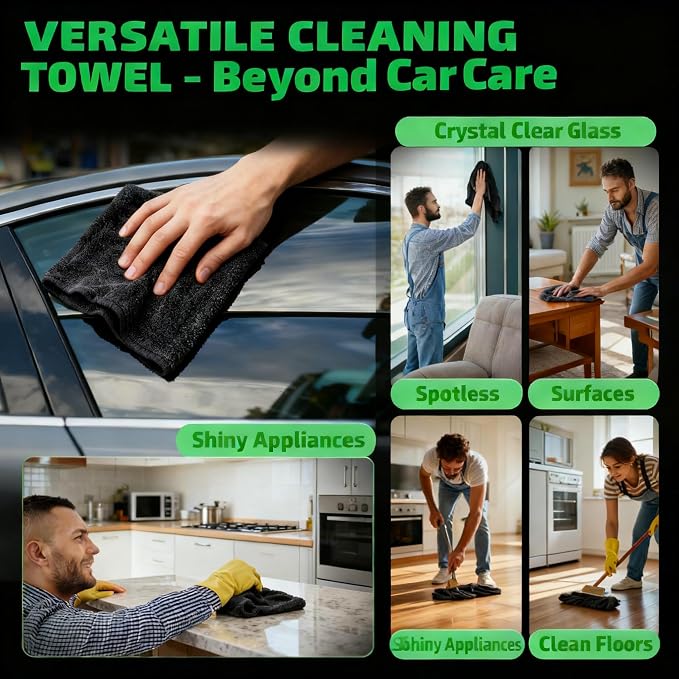 2-Pack 1200 GSM Car Drying Towels – Microfiber Towels for Cars (36" x 24"), Ultra-Absorbent, Streak-Free, Scratch-Free, No Water Spots, Double-Twist Pile & Edgeless Design