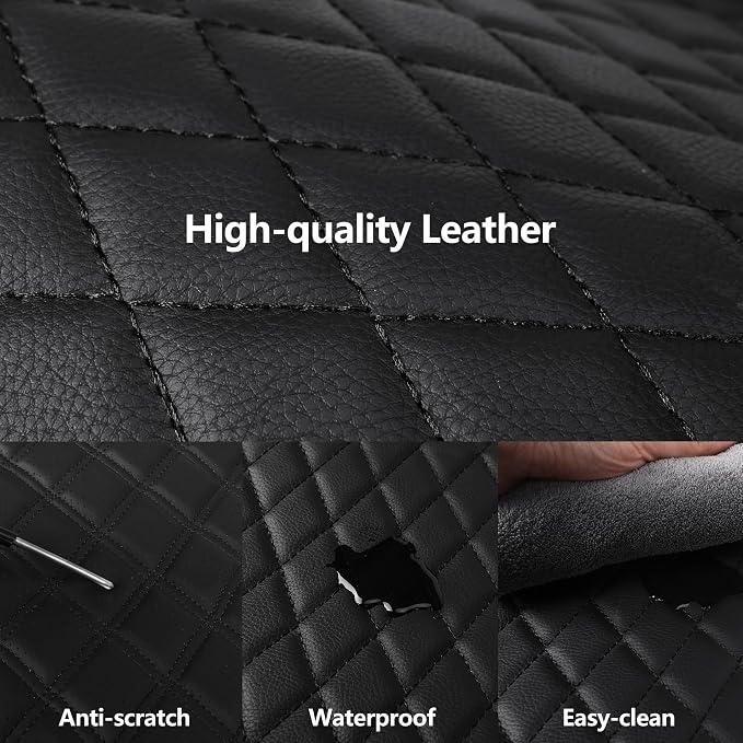 HChengkikz Faux Leather Front Car Seat Covers, 2 Pack Seat Protectors | Easy to Install Auto Interior Accessories Universal Fit for Sedans, SUVs, Trucks, Vans