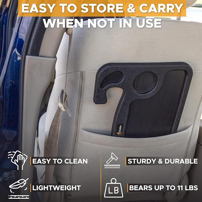 EcoNour Steering Wheel Desk for Ford F150 2015-2018 2019 2020 2-in-1 Car Tray Table Laptop Car Mount with Pen Holder Food Tray for Eating with Drinks Holder Multipurpose Travel Car Accessories