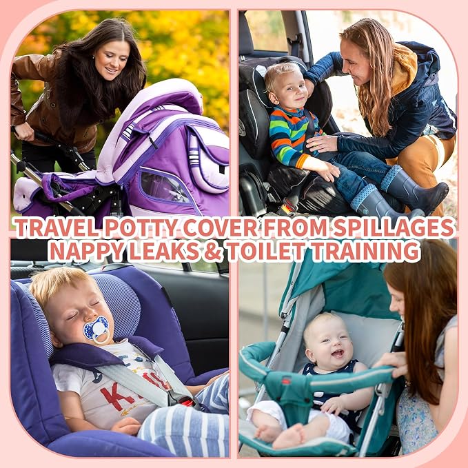 HunnmingRe 2 Pack Floral Car Seat Protector for Potty Training Waterproof Piddle Pad Cover from Spillages Nappy Leaks Toilet Training Anti Slip Backing Strollers Carseat Liner for Toddlers Babies