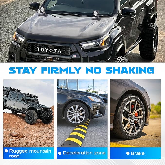 Magnetic Base LED Light Bar Mounting Brackets, Magnetic Light Bar Base for Straight Curved Side-Mounted LED Light Bar Mounting on Hood Roof（2PCS）