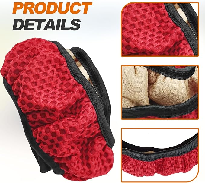 Car Elastic Stretch Steering Wheel Cover, Universal 15" Automotive Steering Wheel Protector, Microfiber Ice Silk, Breathable, Anti-Slip, Easy Carry, Car Accessories for Cars/SUVs/Vans/Truck (Red)