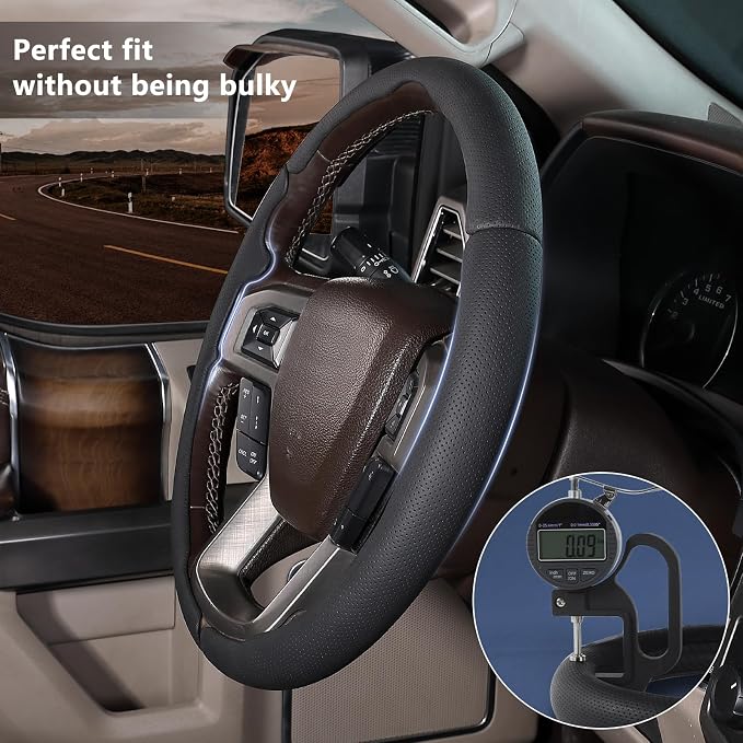 Steering Wheel Cover for Ford F150 2015-2020/ F250 2017-2022/ F350 2017-2022/ F450 2017-2022/ F550 2017-2022/ Ford Expedition 2018-2021 Steering Wheel Protector for Ford Steering Wheel Accessories