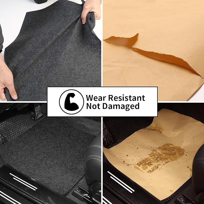 Disposable Car Floor Mats, 30 Pack Grey Felt Disposable Floor Pads, Temporary Automotive Car Carpet Protector, Universal Fit for Auto Detailing Car Wash SUV, Truck