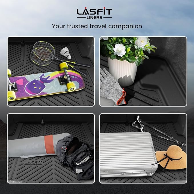 LASFIT Trunk Mat for Chevrolet Chevy Cruze 2016-2019 (Not for 2016 Cruze Limited), Only Fit Cargo with Spare Tire, All Weather TPE Custom Fit Cargo Mat Trunk Liner (Fit Sedan, Not for Hatchback)