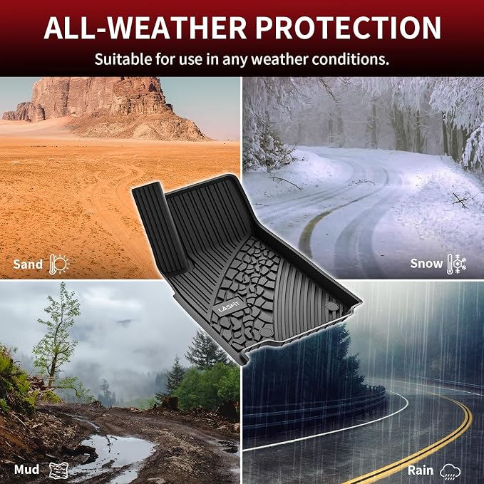 LASFIT Floor Mats for Jeep Grand Cherokee WL 2022-2025 2026 5-Seat (Include 4xe, NOT for L), All Weather TPE Custom Fit Car Mats Floor Liners Cargo Liner Cargo Mat Trunk Mat Black