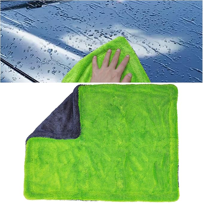 15"×24" Car Drying Towel, 1400 GSM Extra Large Microfiber Cleaning Towel with Twisted-Loop Technique, Ultra Absorbent & Scratch-Free Drying Cloth for SUV Truck RV, Machine Washable (40x60cm)