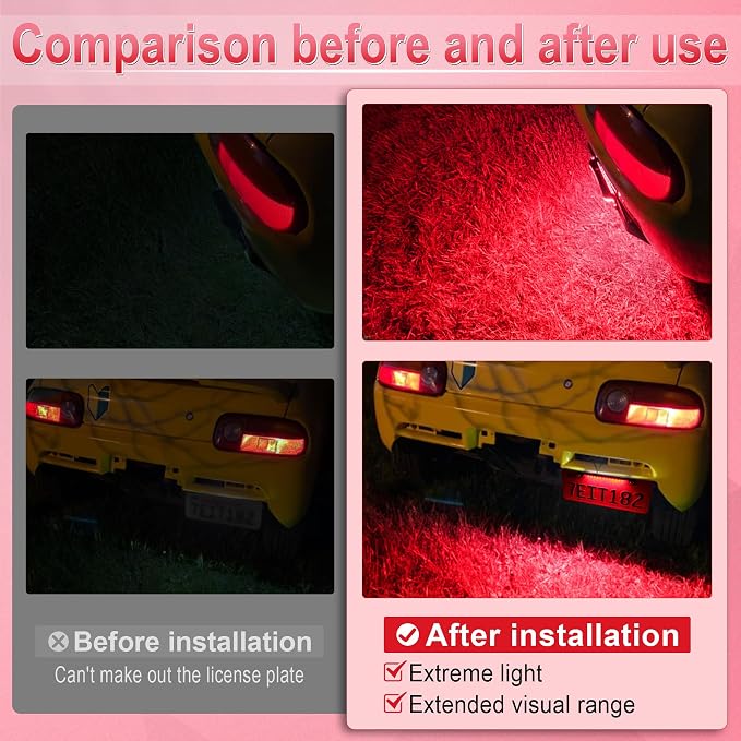 LivTee License Plate Light, Extremely Bright LED License Plate Lights Assembly for Trailer UTV ATV Truck RV Boat, Red