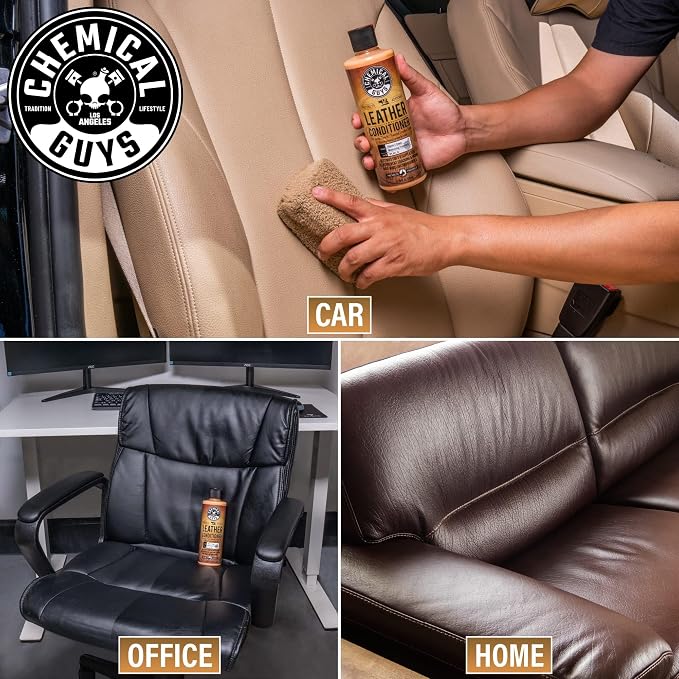 Chemical Guys, Leather Cleaner & Conditioner Kit, Travel Size, 2 x 4 oz | Two-step kit cleans then conditions seats, bags and boots, pH-balanced for natural and sealed leather