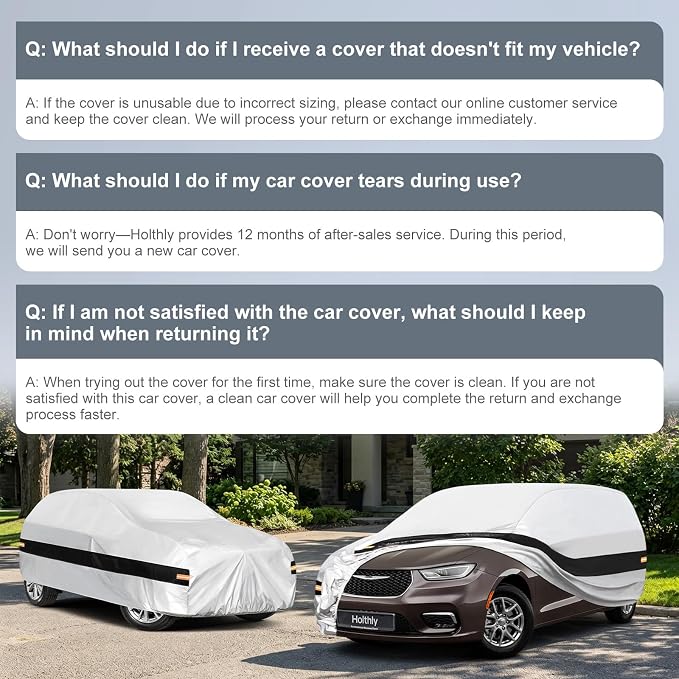 10 Layers Mini Van Car Cover Custom Fit for Chrysler Pacifica Minivan (2016-2026), Waterproof All Weather for Automobiles, Outdoor Full Cover Sun Dust Rain Protection with Cotton. Silver