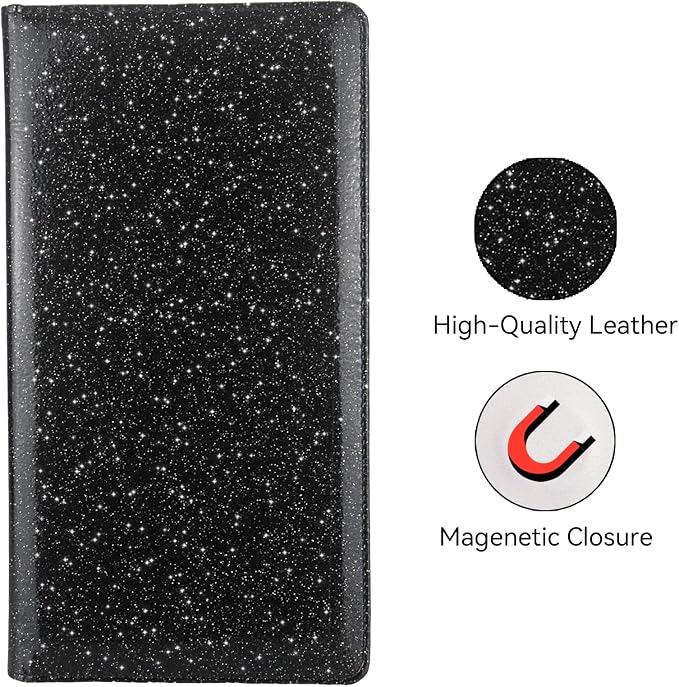 Car Registration and Insurance Holder, Bling Premium Pu Leather Vehicle Glove Box Organizer, Prefect Leather License Registration Holder for Driver License, Cards & Essential Documents (Black)