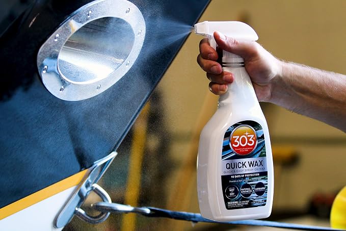 303 Marine Quick Wax for Fiberglass & Gelcoat, 32 oz | Enhances shine and gloss on fiberglass and gelcoat surfaces with an easy spray-on formula.